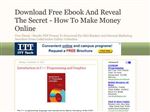 Download Free Ebook And Reveal The Secret - How To Make Money Online